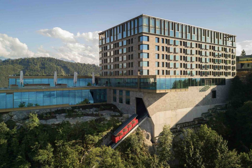 Main Image-Burgenstock Resort exterior showing funicular railway