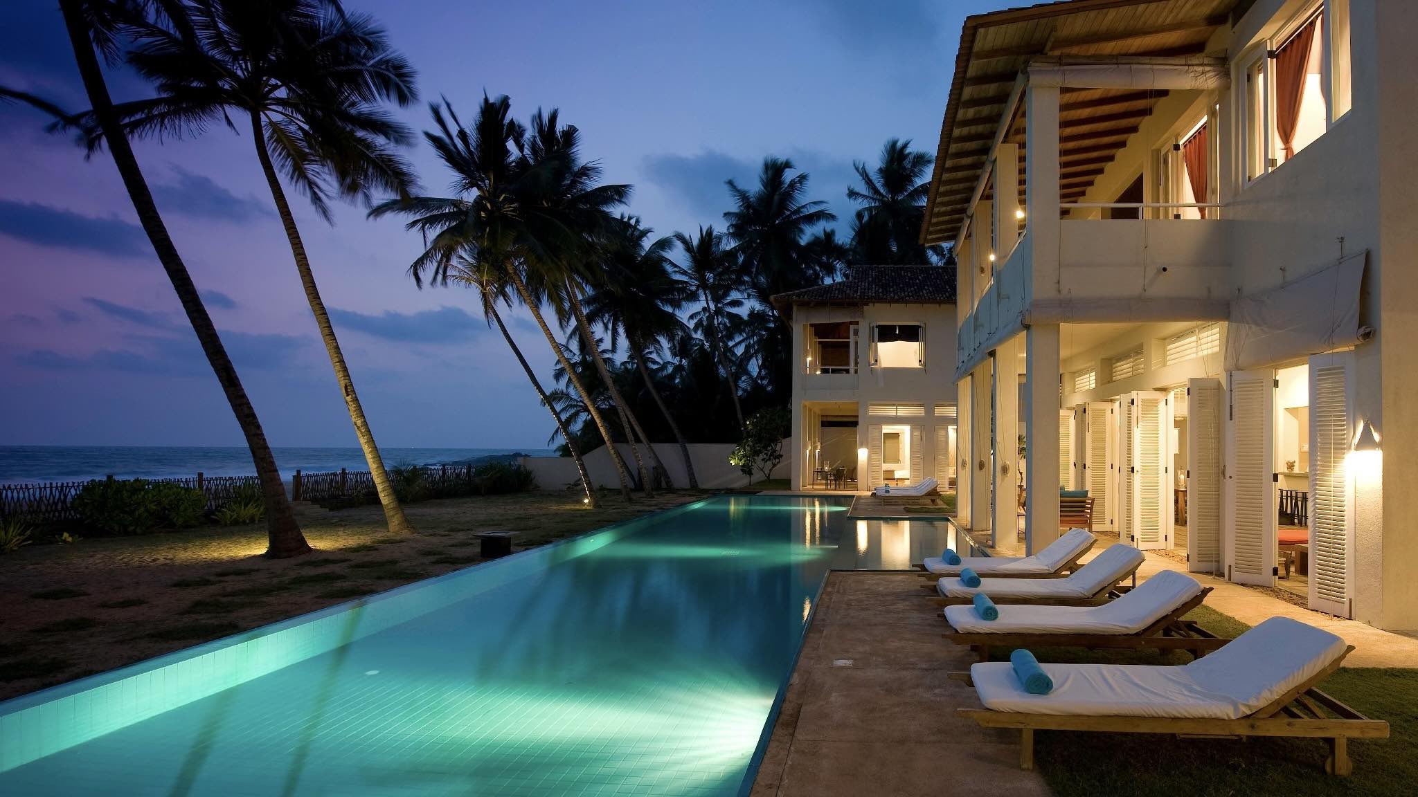 Sri Sharavi Beach Villas & Spa Sri Lankan Retreats beach view at night copy